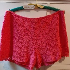 ***SOLD*** Jennifer Lopez Pinkish Coral Lace Shorts